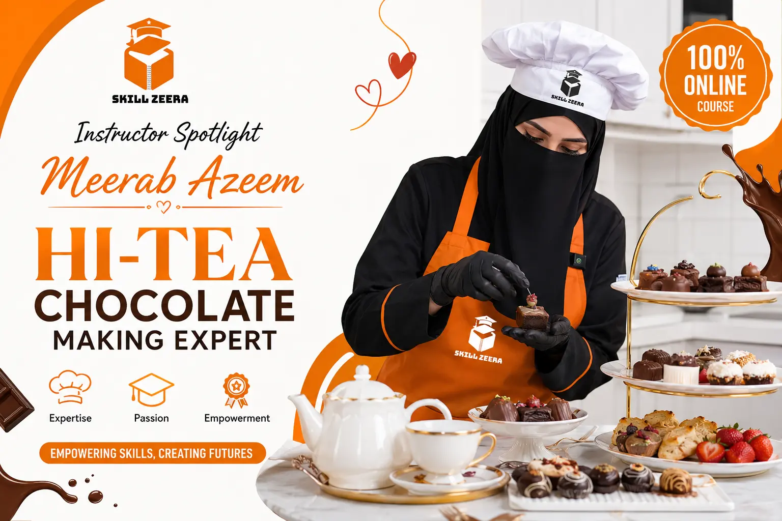 Hi Tea Course chocolate making and home based cooking training by Skill Zeera instructor Meerab Azeem