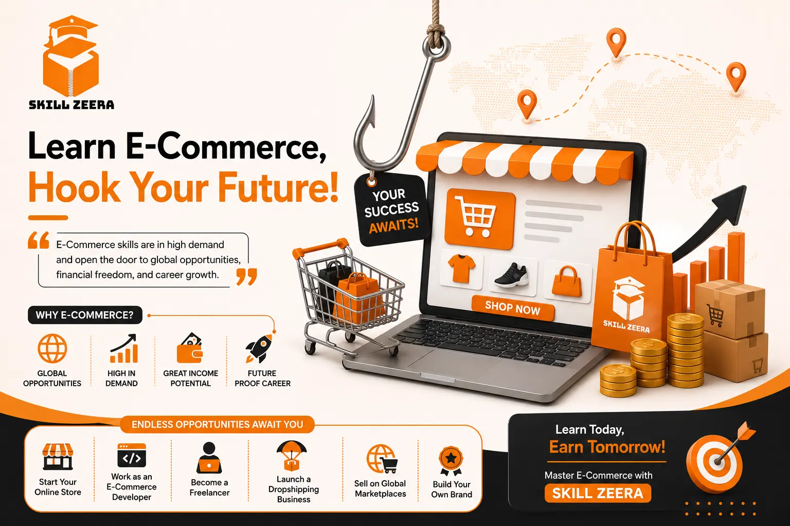 E-commerce Web Development guide for building online store and earning money online
