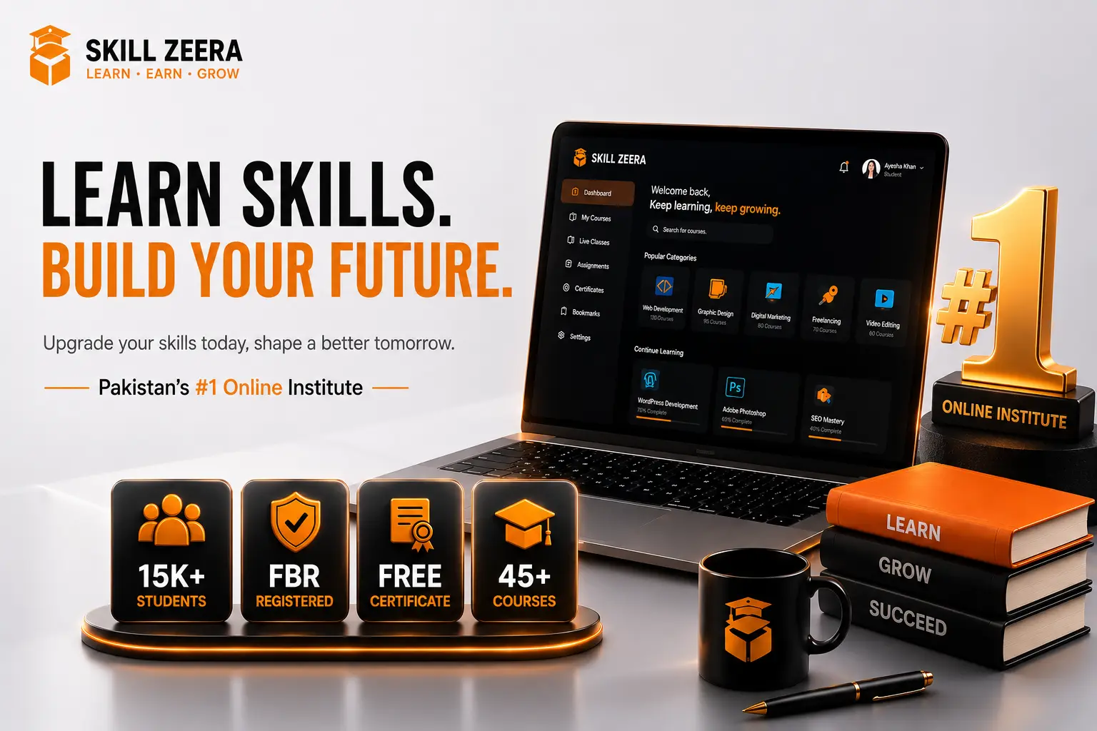 Online learning platform Skill Zeera offering professional digital and non-digital courses in Pakistan