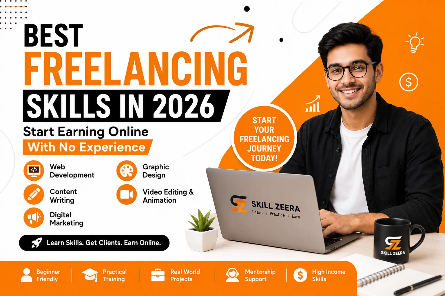 best freelancing skills in 2026 for beginners learning online earning with Skill Zeera